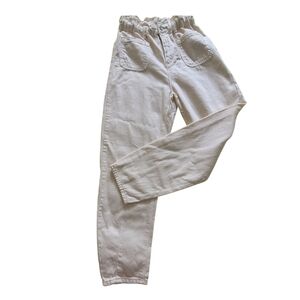 Zara Cream Elastic Waist Jeans